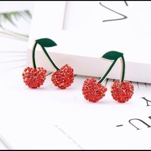 Crystal cherry earrings.